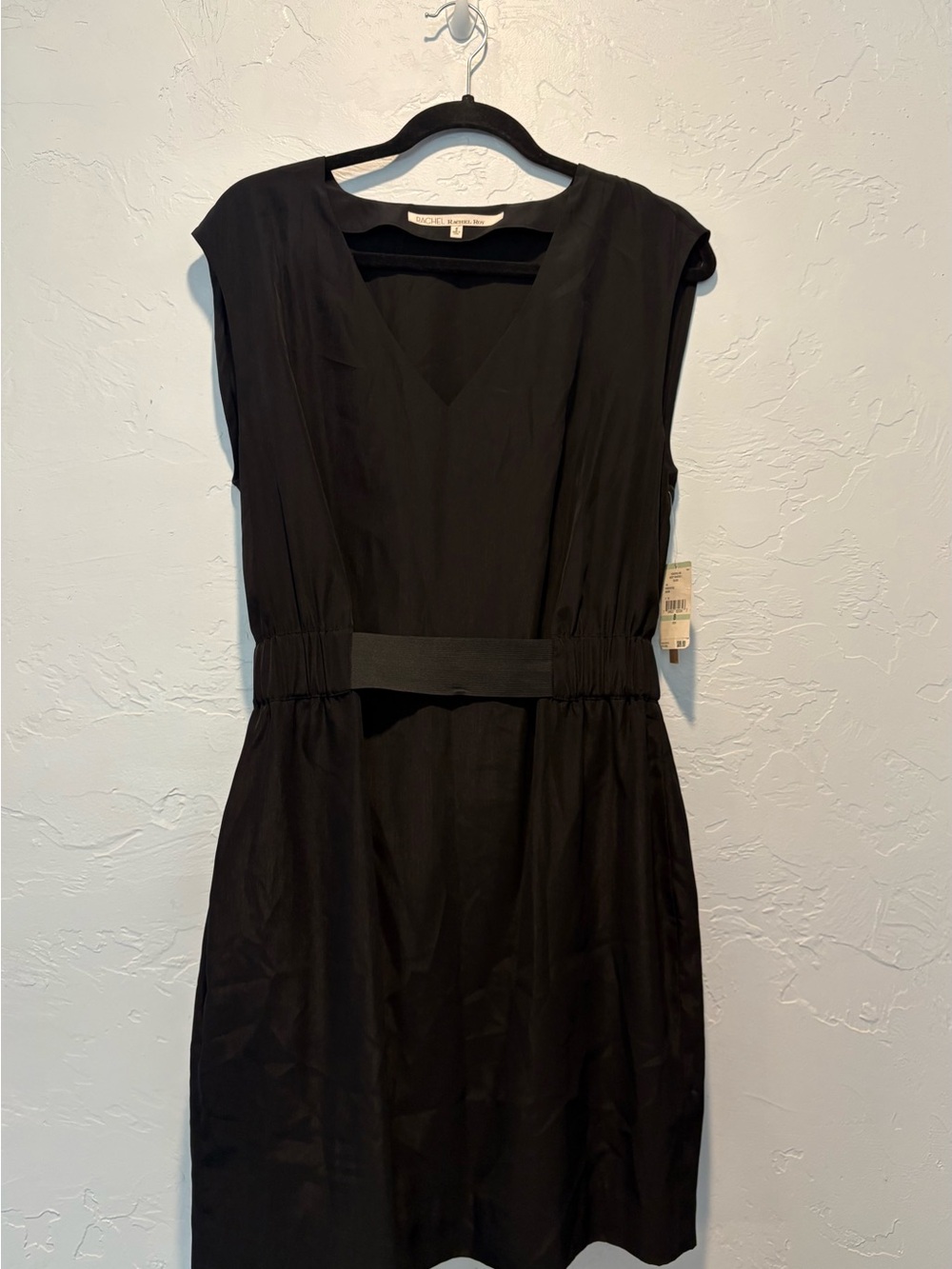 RACHEL Rachel Roy Black Cap-Sleeve Midi Dress